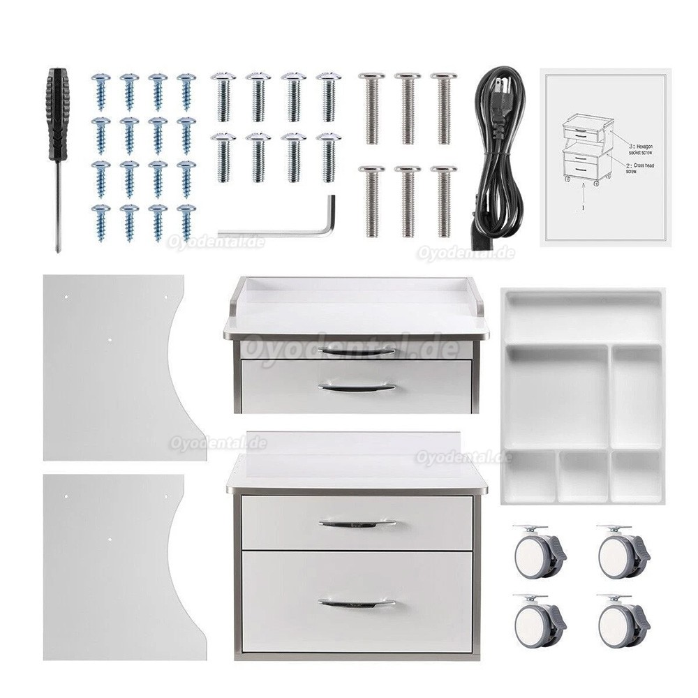 Dentech G15 Dental Instrumentenwagen Mobiler Trolley mit 3 Schubladen